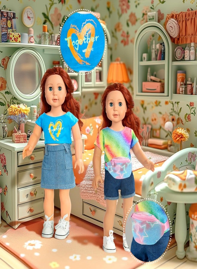 ARTST 18-inch-Doll-Clothes-Accessories ARTST 18 Doll Accessories American Doll Clothing Dress Outfit Set with Hat Shoes Socks WaistBag for Girls - Image 5